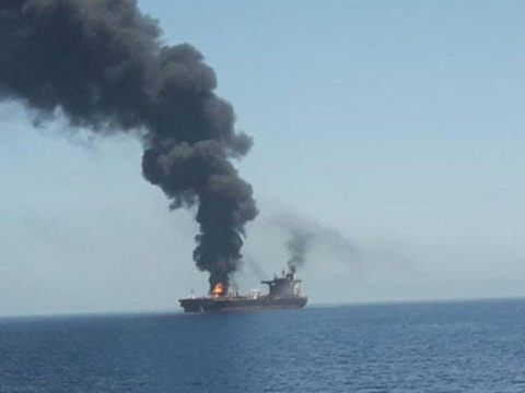 front altair on fire in gulf of oman 061319