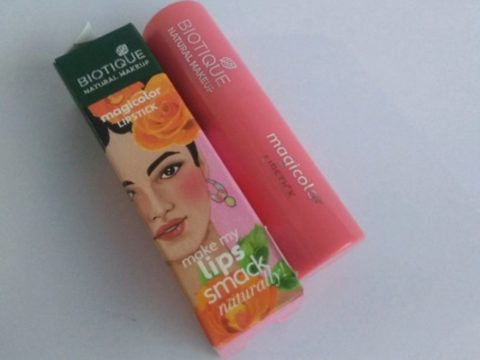 Biotique Natural Makeup Magicolor Lipstick Nudge Fudge BR27 Feature