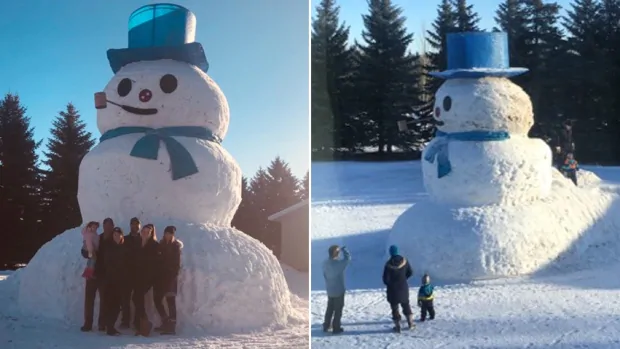 giant snowman warburg alberta