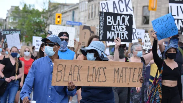 thousands gathered in guelph ont on saturday june 6 2020 for a black lives matter solidarity march