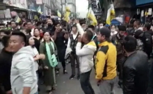 ri9qb7h protests in darjeeling after missing gorkha leader bimal gurung resurfaces in