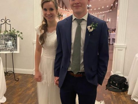 justin duggar and claire spivey wedding day photo