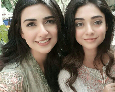 Sarah Khan with her sister