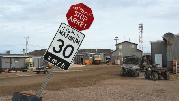 inuktitut street signs in kugaaruk nunavut