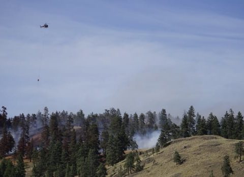 bc wildfire service helicopter battles knox mountain fire in kelowna bc july 1 2023